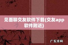 交友app软件附近 见面聊交友软件下载
