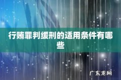 行贿罪判缓刑的适用条件有哪些