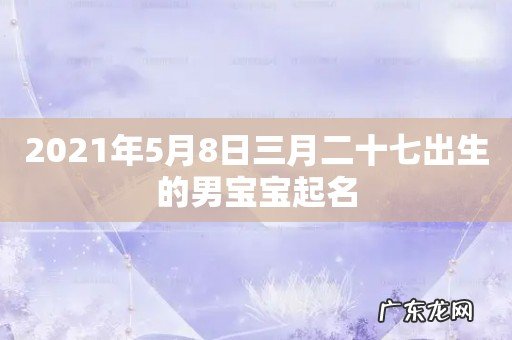 2021年5月8日三月二十七出生的男宝宝起名