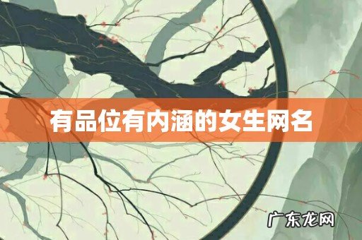 有品位有内涵的女生网名