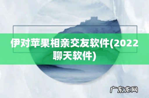 2022聊天软件 伊对苹果相亲交友软件