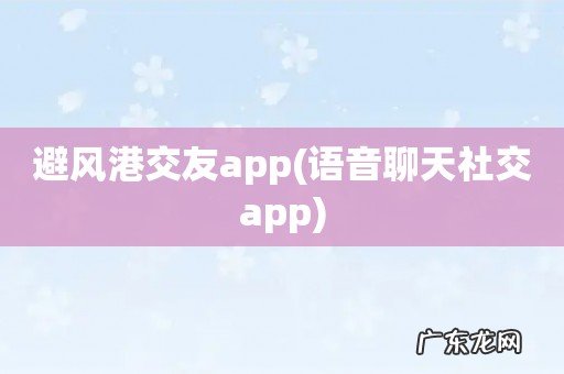 语音聊天社交app 避风港交友app