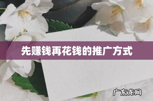 先赚钱再花钱的推广方式