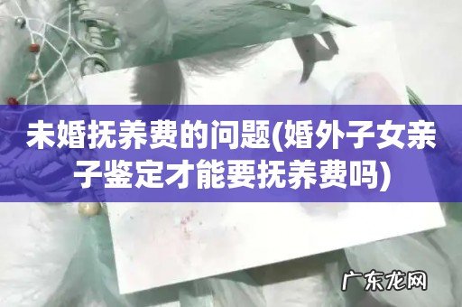 婚外子女亲子鉴定才能要抚养费吗 未婚抚养费的问题
