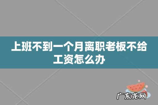 上班不到一个月离职老板不给工资怎么办