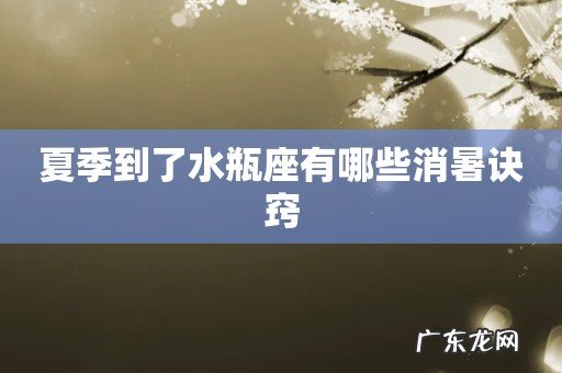 夏季到了水瓶座有哪些消暑诀窍