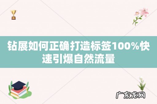 钻展如何正确打造标签100%快速引爆自然流量