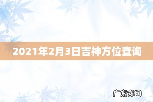 2021年2月3日吉神方位查询