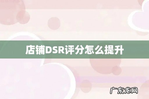 店铺DSR评分怎么提升