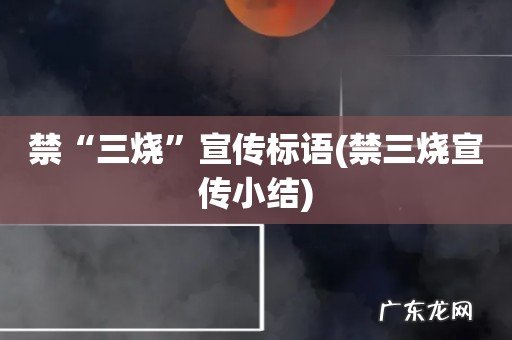 禁三烧宣传小结 禁“三烧”宣传标语