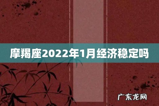 摩羯座2022年1月经济稳定吗