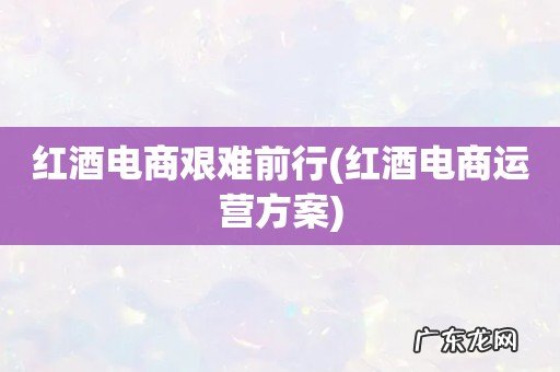 红酒电商运营方案 红酒电商艰难前行