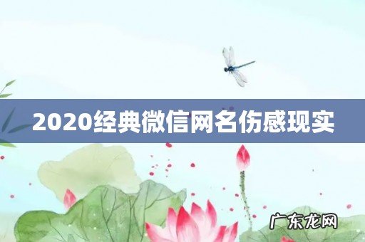 2020经典微信网名伤感现实