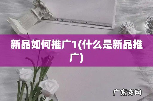 什么是新品推广 新品如何推广1