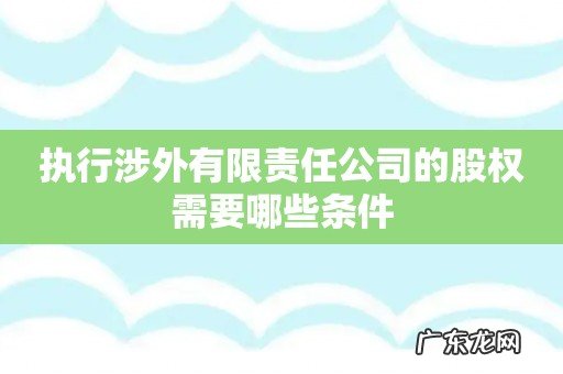 执行涉外有限责任公司的股权需要哪些条件