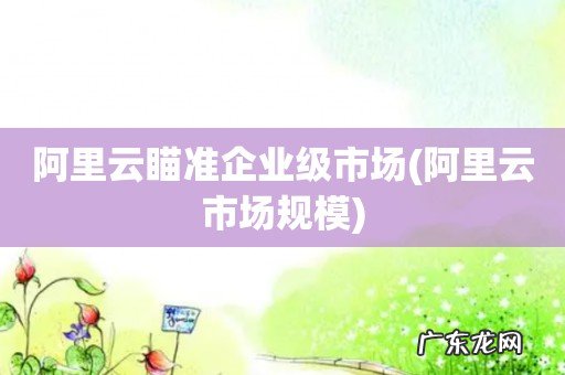 阿里云市场规模 阿里云瞄准企业级市场