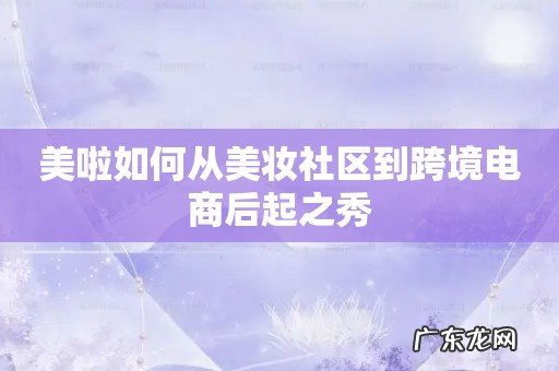 美啦如何从美妆社区到跨境电商后起之秀