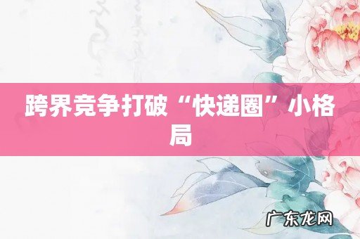 跨界竞争打破“快递圈”小格局