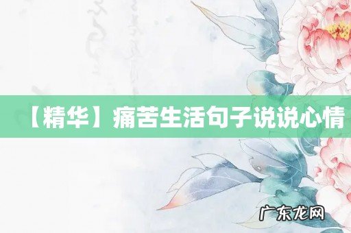 【精华】痛苦生活句子说说心情