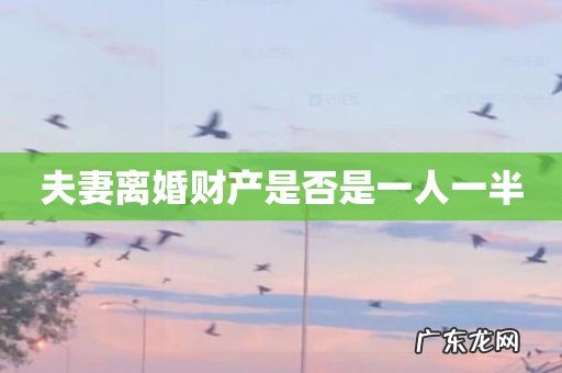 夫妻离婚财产是否是一人一半