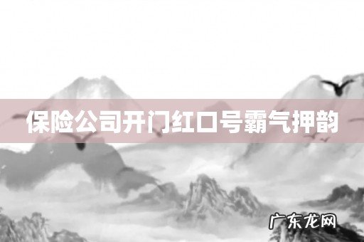 保险公司开门红口号霸气押韵