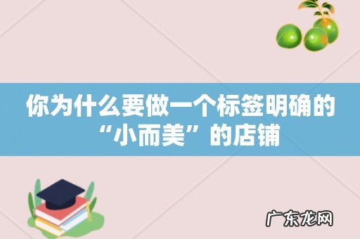 你为什么要做一个标签明确的“小而美”的店铺