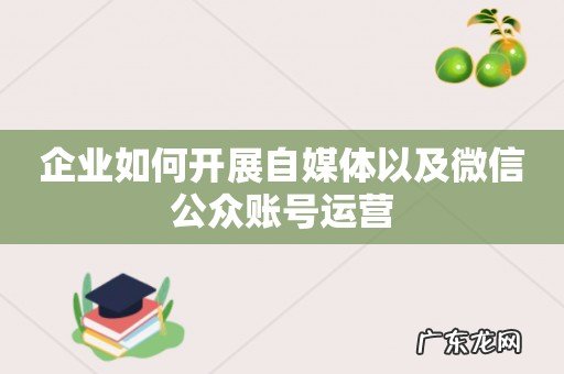 企业如何开展自媒体以及微信公众账号运营