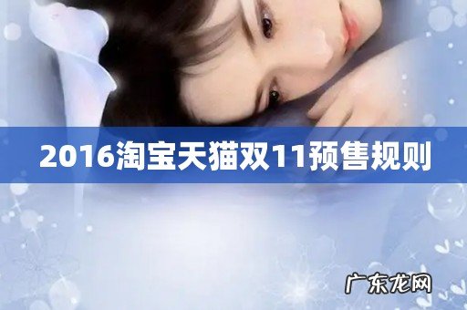 2016淘宝天猫双11预售规则