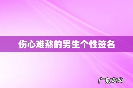 伤心难熬的男生个性签名