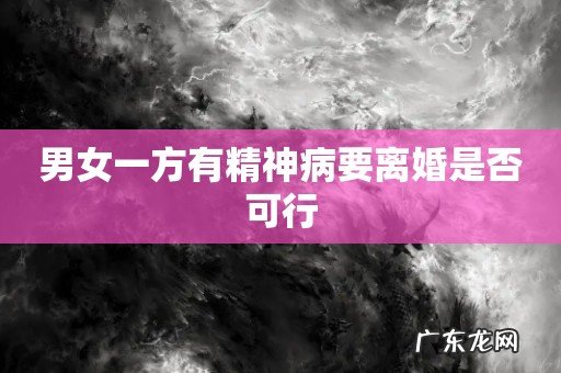 男女一方有精神病要离婚是否可行