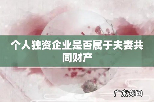 个人独资企业是否属于夫妻共同财产