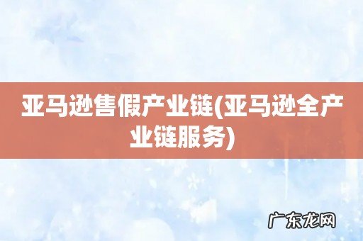 亚马逊全产业链服务 亚马逊售假产业链