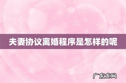 夫妻协议离婚程序是怎样的呢