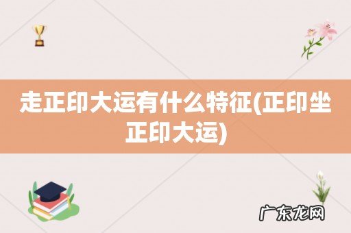 正印坐正印大运 走正印大运有什么特征