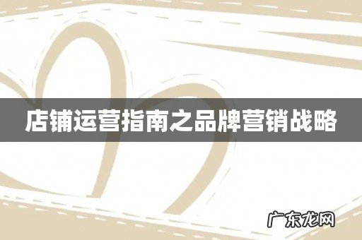 店铺运营指南之品牌营销战略