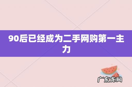 90后已经成为二手网购第一主力