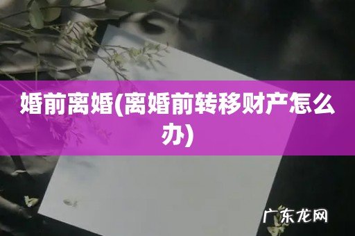 离婚前转移财产怎么办 婚前离婚