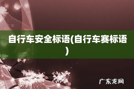 自行车赛标语 自行车安全标语