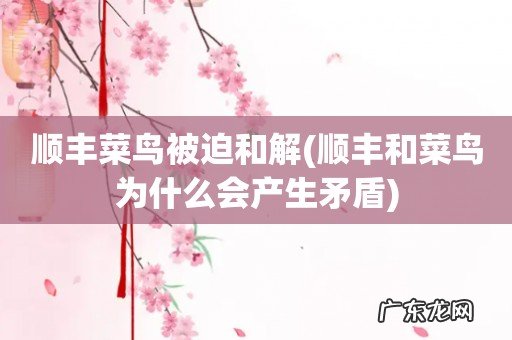 顺丰和菜鸟为什么会产生矛盾 顺丰菜鸟被迫和解