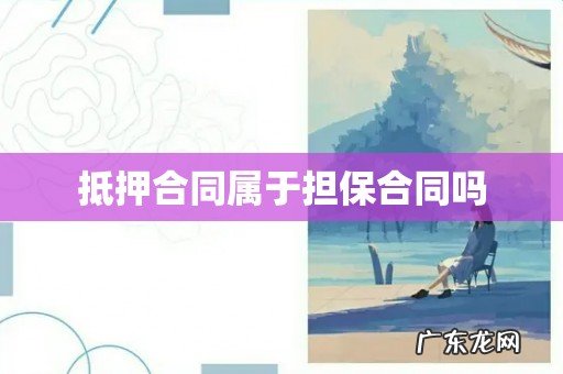 抵押合同属于担保合同吗