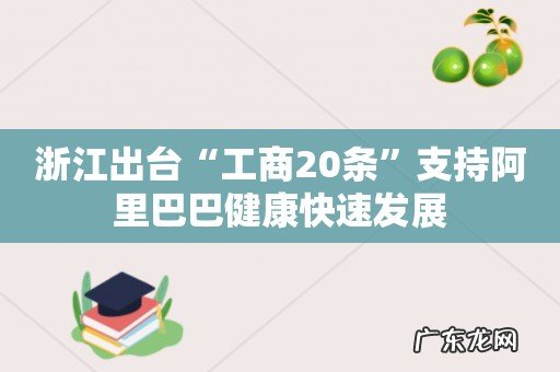 浙江出台“工商20条”支持阿里巴巴健康快速发展