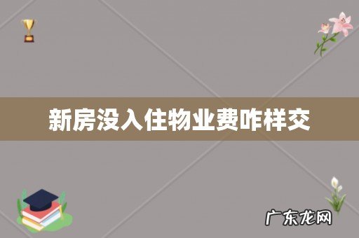 新房没入住物业费咋样交