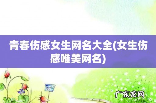 女生伤感唯美网名 青春伤感女生网名大全