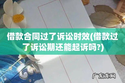 借款过了诉讼期还能起诉吗? 借款合同过了诉讼时效