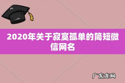 2020年关于寂寞孤单的简短微信网名