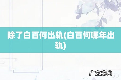 白百何哪年出轨 除了白百何出轨