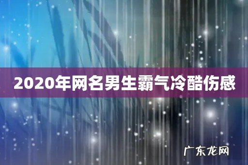 2020年网名男生霸气冷酷伤感