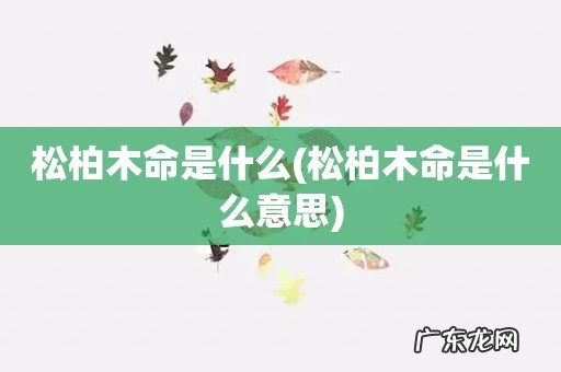 松柏木命是什么意思 松柏木命是什么