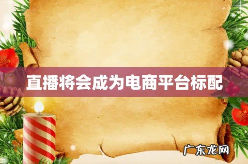 直播将会成为电商平台标配