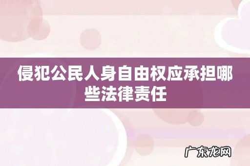 侵犯公民人身自由权应承担哪些法律责任